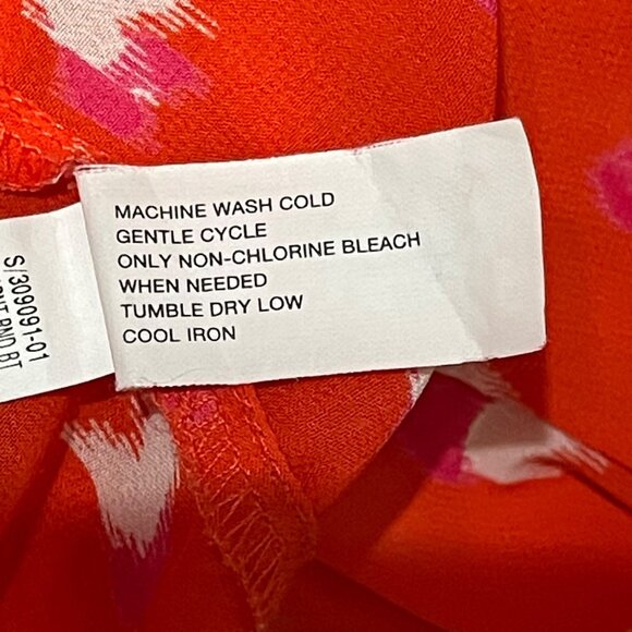 Gap Womens Size M Red Lightweight Blouse With Heart Design 3/4 Sleeves - Picture 7 of 9